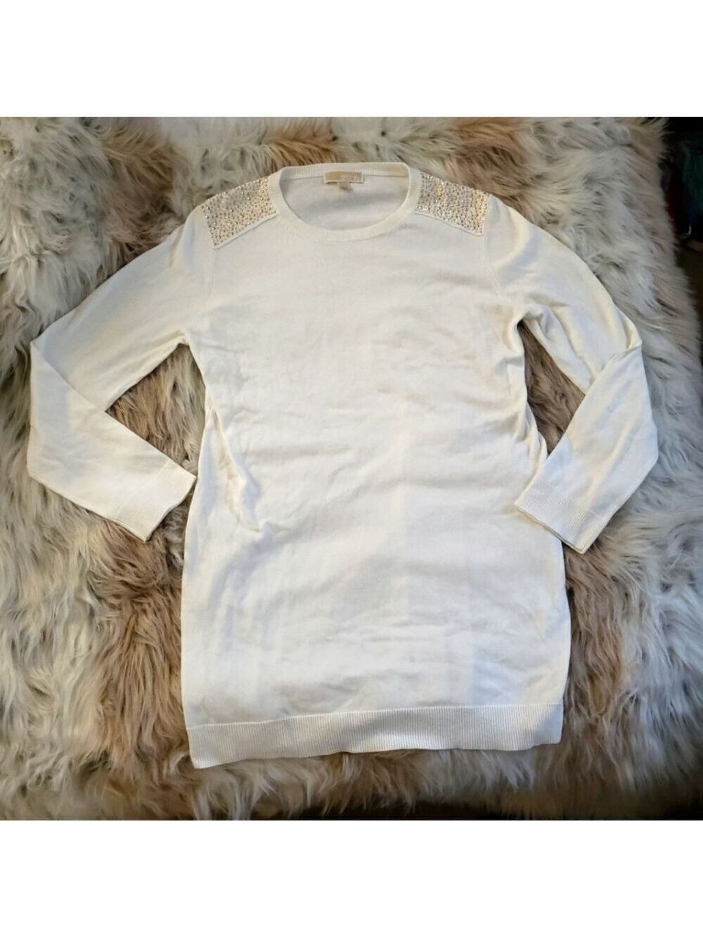 Michael Kors Sweater Gold Studded White